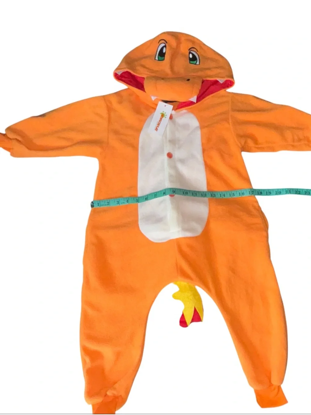 Kids Charmander Cosplay Orange Dragon One-Piece Costume Romper (85cm)